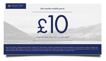 Free Â£10 discount voucher and free meal offers