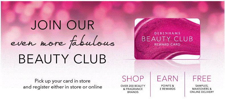 Free Debenhams Beauty Club